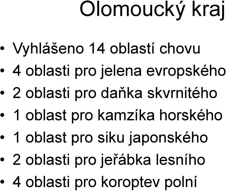 oblast pro kamzíka horského 1 oblast pro siku