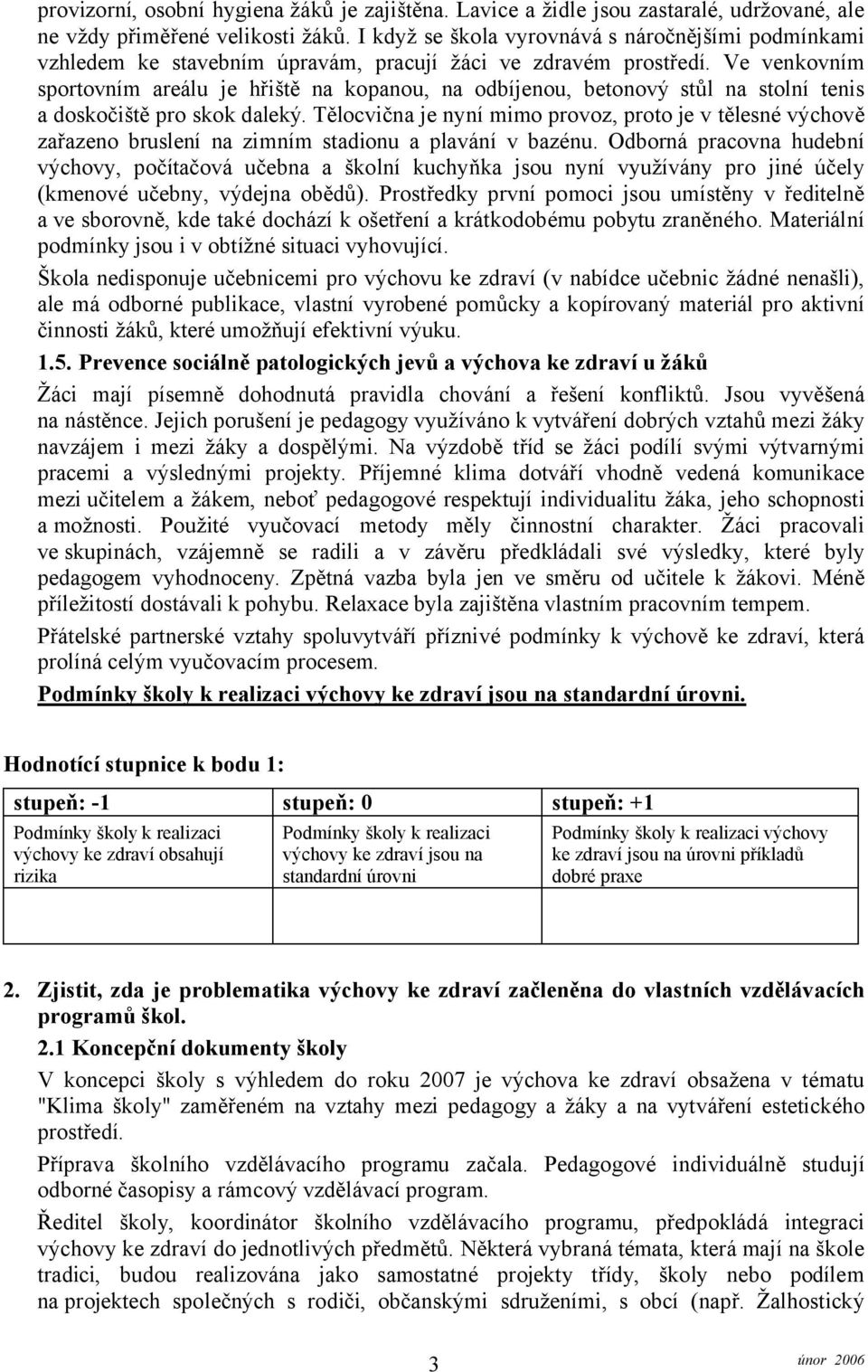 Ve venkovním sportovním areálu je hřiště na kopanou, na odbíjenou, betonový stůl na stolní tenis a doskočiště pro skok daleký.