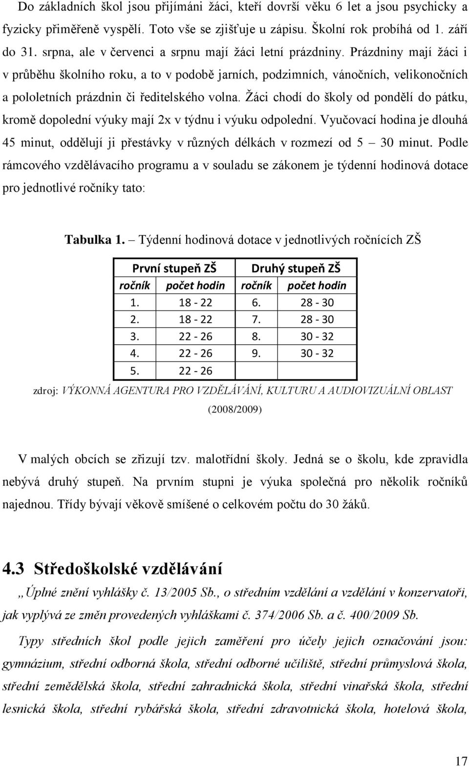 Prázdniny mají žáci i v průběhu školního roku, a to v podobě jarních, podzimních, vánočních, velikonočních a pololetních prázdnin či ředitelského volna.