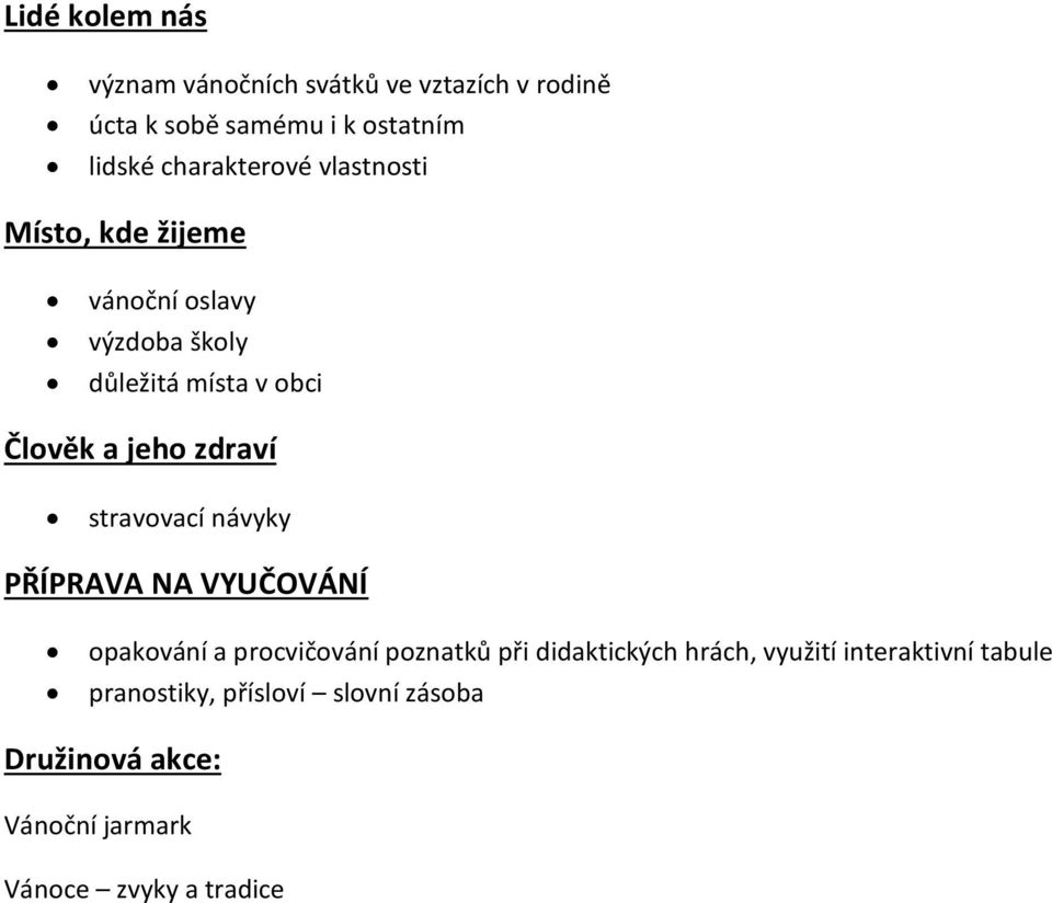 zdraví stravovací návyky PŘÍPRAVA NA VYUČOVÁNÍ opakování a procvičování poznatků při didaktických hrách,