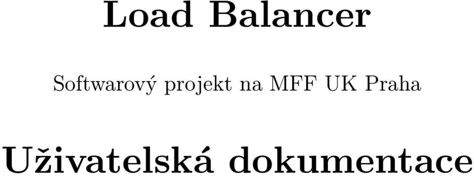 projekt na MFF UK