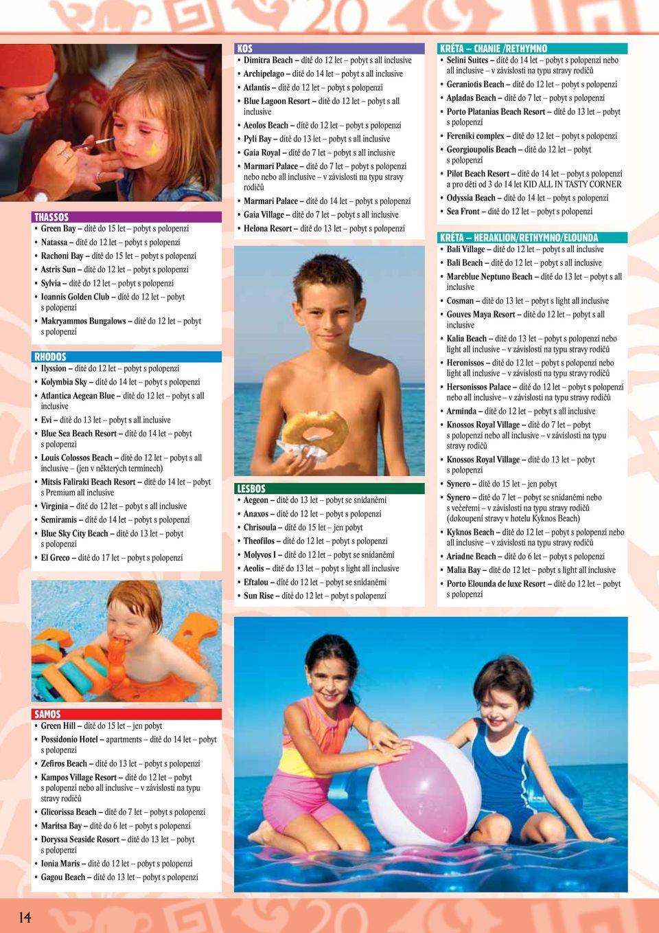 pobyt s all inclusive Blue Sea Beach Resort dítě do 14 let pobyt Louis Colossos Beach dítě do 12 let pobyt s all inclusive (jen v některých termínech) Mitsis Faliraki Beach Resort dítě do 14 let