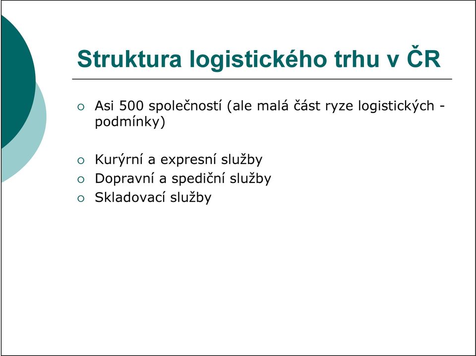 logistických - podmínky) Kurýrní a