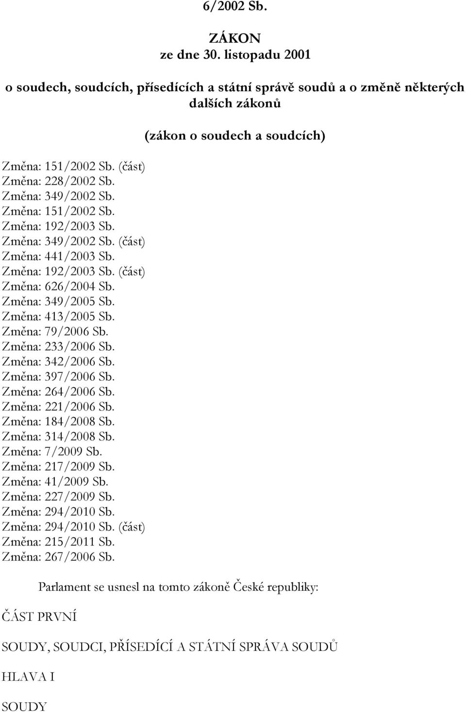 Změna: 233/2006 Sb. Změna: 342/2006 Sb. Změna: 397/2006 Sb. Změna: 264/2006 Sb. Změna: 221/2006 Sb. Změna: 184/2008 Sb. Změna: 314/2008 Sb. Změna: 7/2009 Sb. Změna: 217/2009 Sb. Změna: 41/2009 Sb.