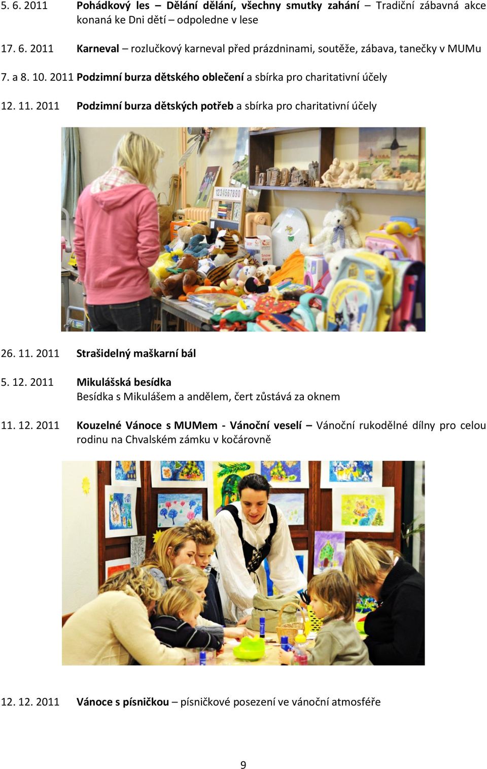 12. 2011 Mikulášská besídka Besídka s Mikulášem a andělem, čert zůstává za oknem 11. 12.