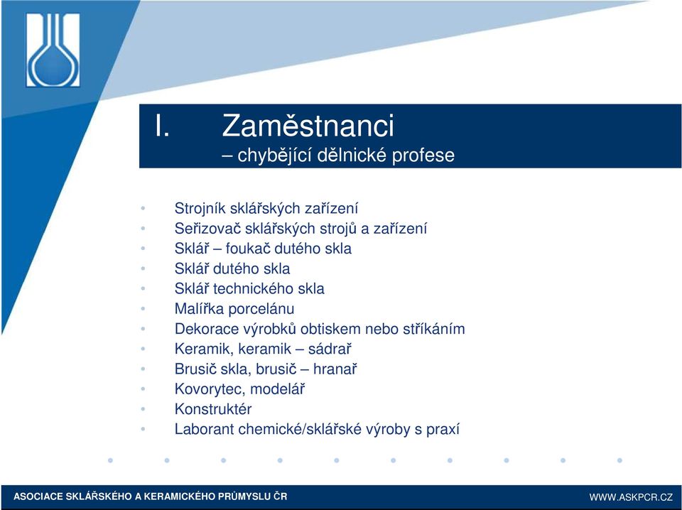 skla Malířka porcelánu Dekorace výrobků obtiskem nebo stříkáním Keramik, keramik sádrař