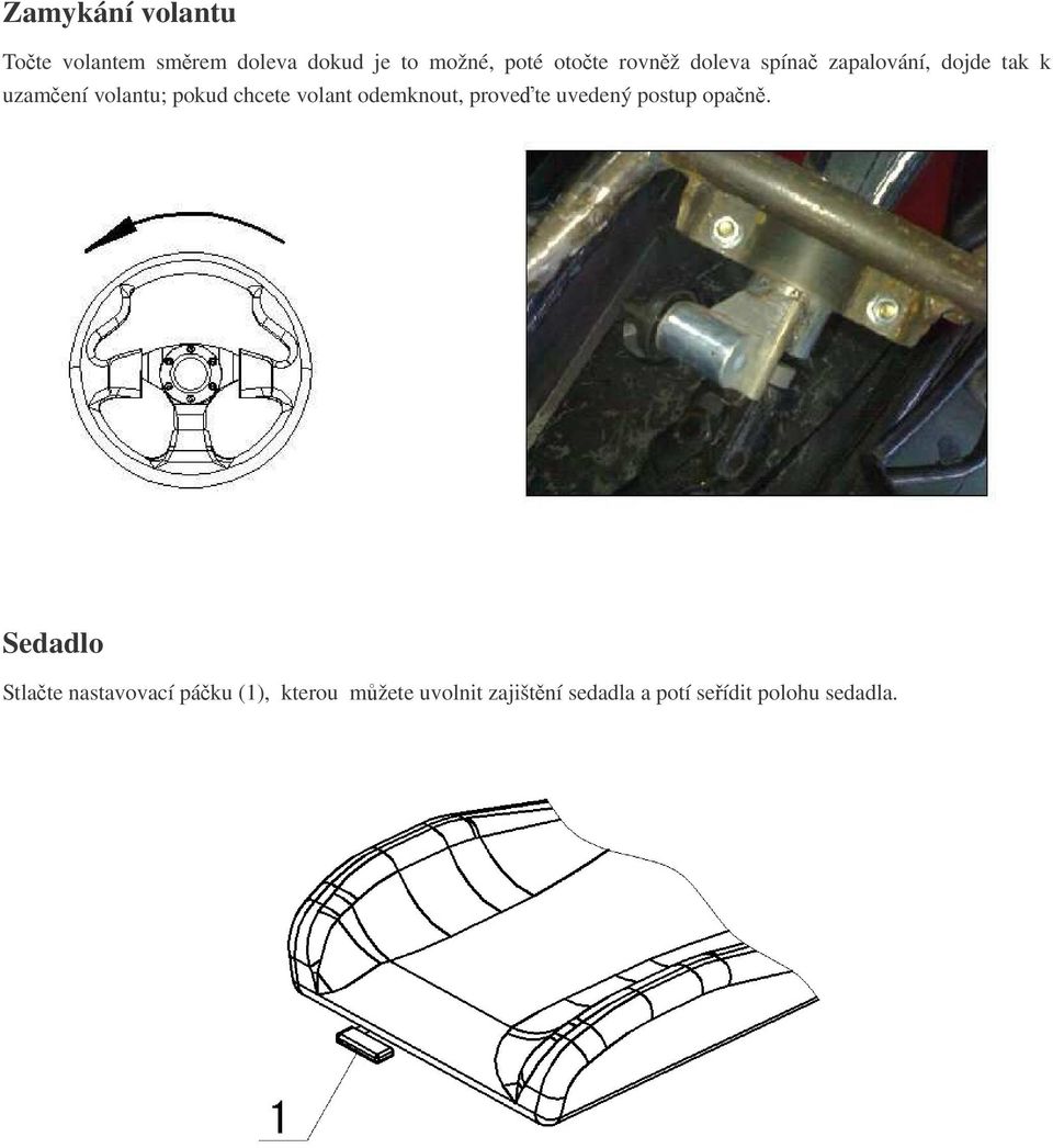 volant odemknout, prove te uvedený postup opan.