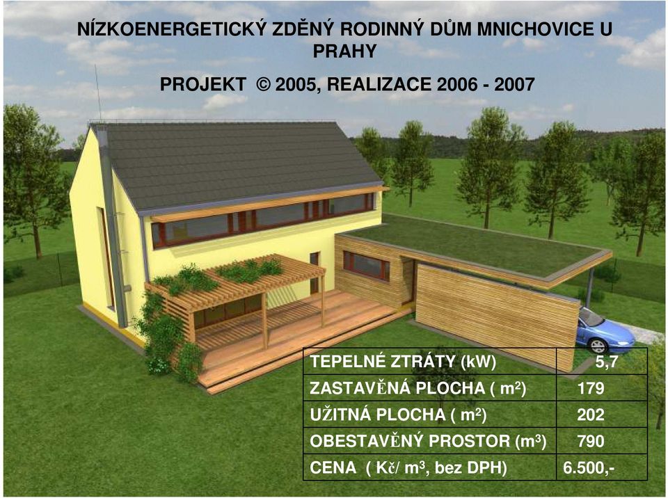 ZASTAVĚNÁ PLOCHA ( m 2 ) UŽITNÁ PLOCHA ( m 2 ) OBESTAVĚNÝ