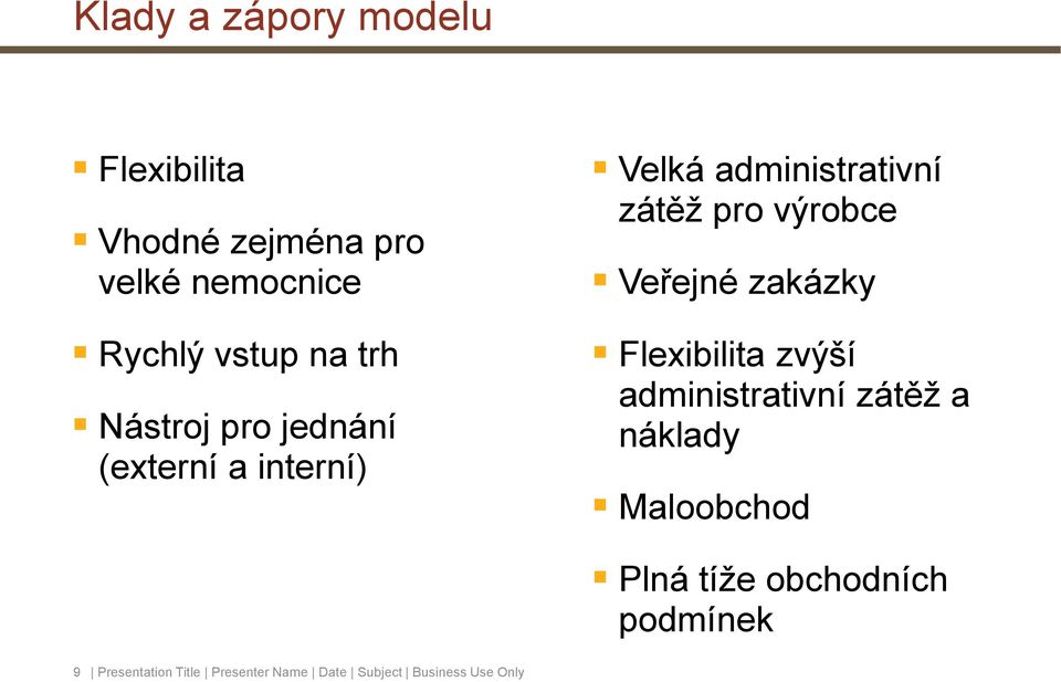 Veřejné zakázky Flexibilita zvýší administrativní zátěž a náklady Maloobchod Plná