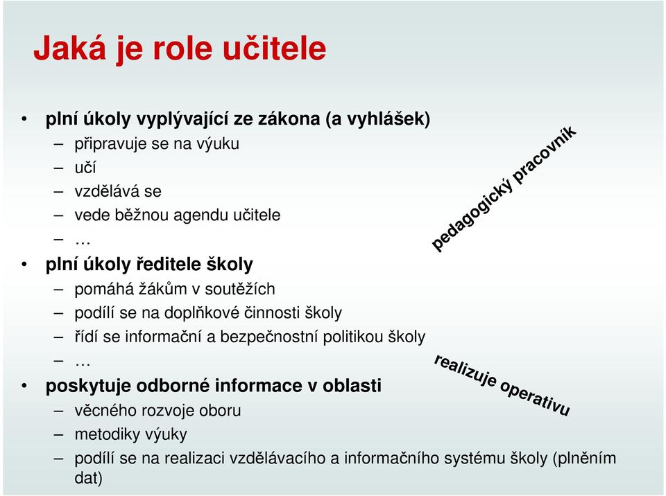 se informační a bezpečnostní politikou školy poskytuje odborné informace v oblasti věcného rozvoje oboru metodiky