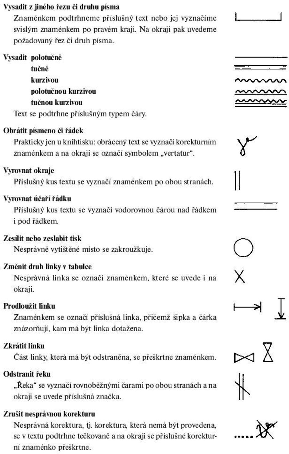 Obrátit písmeno či řádek Prakticky jen u knihtisku: obrácený text se vyznačí korekturním znaménkem a na okraji se označí symbolem vertatur.