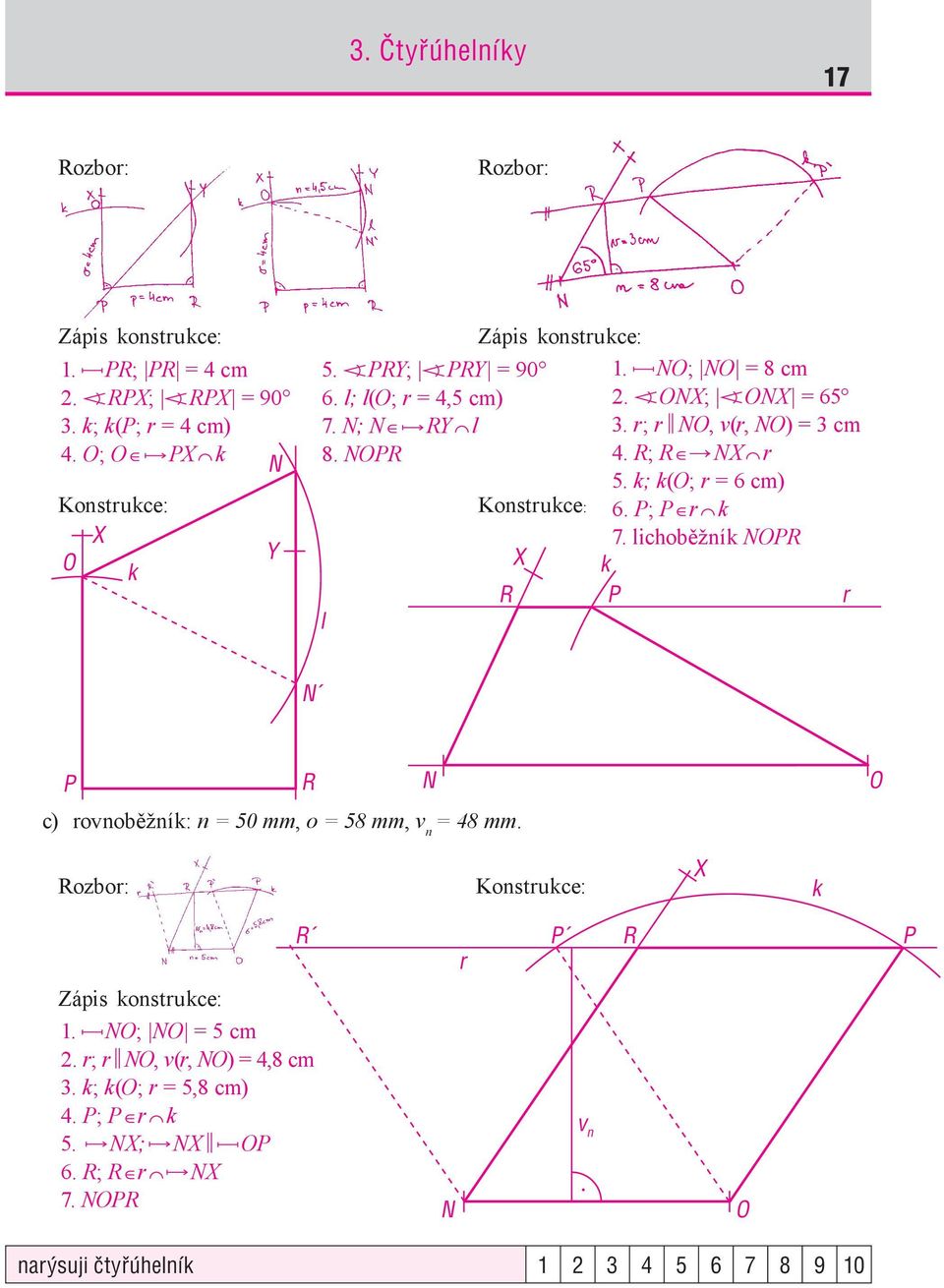 r; r NO, v(r, NO) = cm. NOPR. R; R NX r. k; k(o; r = cm) Konstrukce:. P; P r k X.