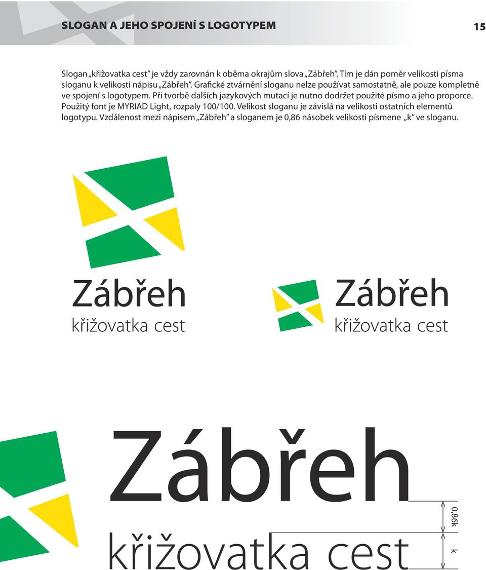 Grafické ztvárnění sloganu nelze používat samostatně, ale pouze kompletně ve spojení s logotypem.