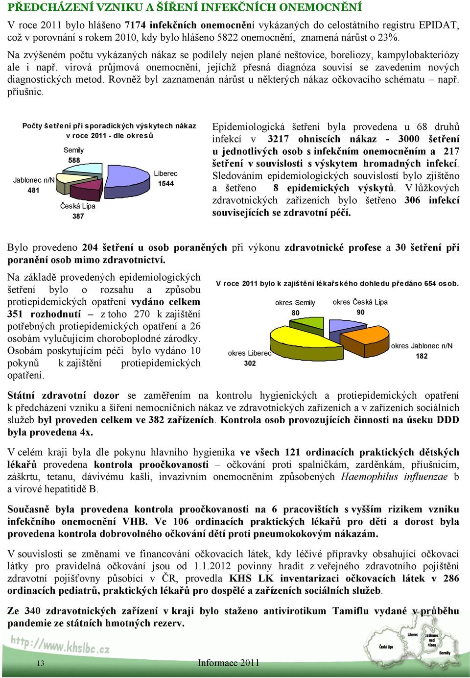 virová průjmová onemocnění, jejíchž přesná diagnóza souvisí se zavedením nových diagnostických metod. Rovněž byl zaznamenán nárůst u některých nákaz očkovacího schématu např. příušnic.