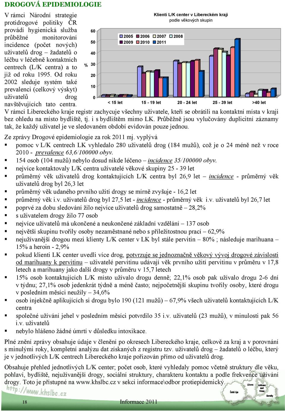 Od roku 30 20 2002 sleduje systém také prevalenci (celkový výskyt) 10 uživatelů drog 0 navštěvujících tato centra.