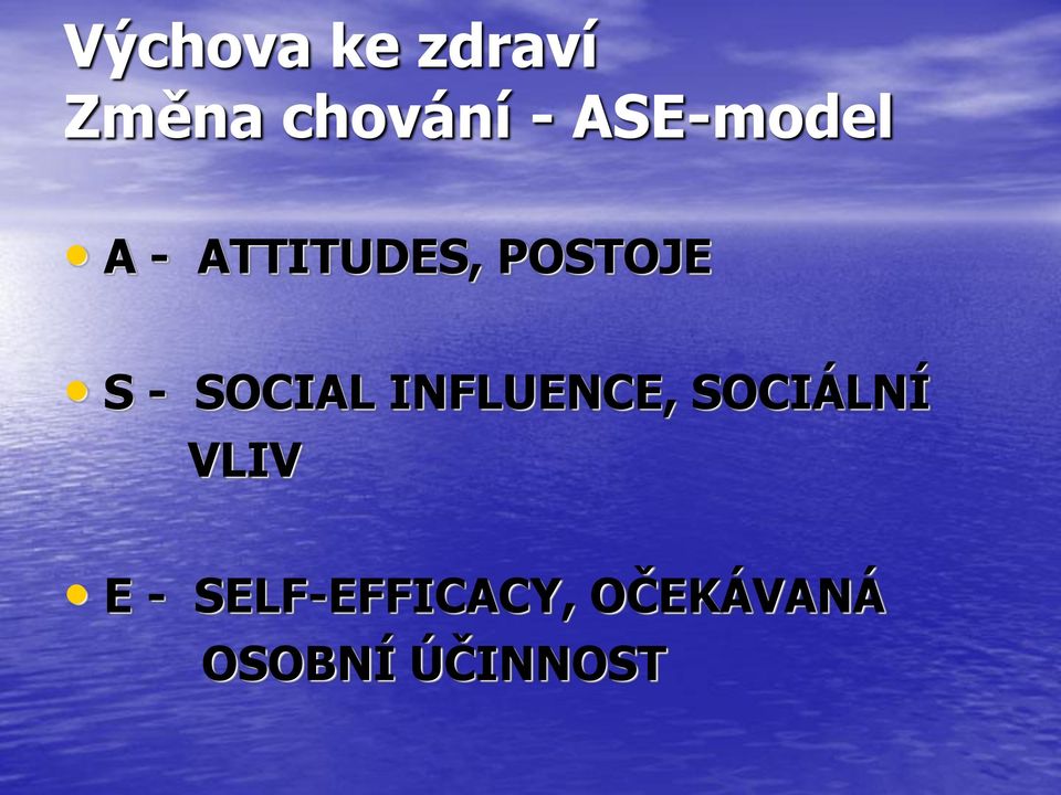 SOCIAL INFLUENCE, SOCIÁLNÍ VLIV E -