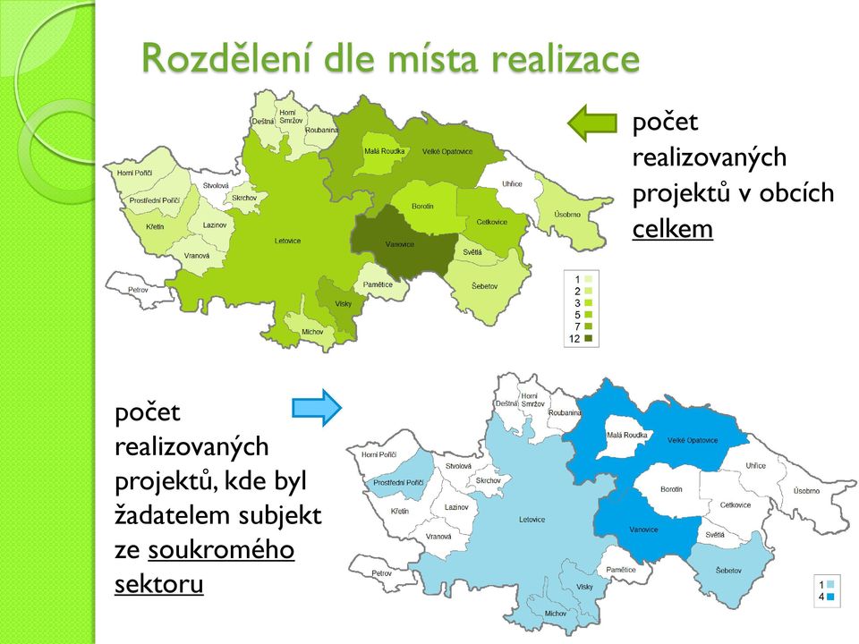 celkem počet realizovaných projektů,