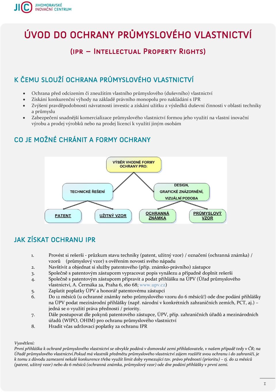 průmyslu Zabezpečení snadnější komercializace průmyslového vlastnictví formou jeho využití na vlastní inovační výrobu a prodej výrobků nebo na prodej licencí k využití jiným osobám CO JE MOŽNÉ