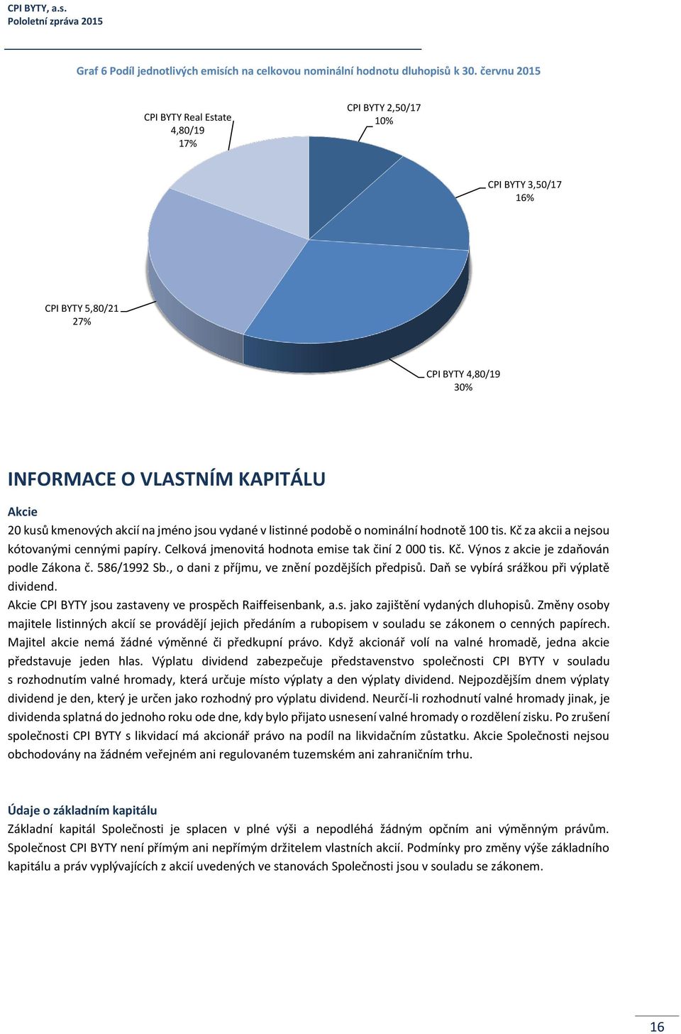 Celková jmenovitá hodnota emise tak činí 2 000 tis. Kč. Výnos z akcie je zdaňován podle Zákona č. 586/1992 Sb., o dani z příjmu, ve znění pozdějších předpisů.