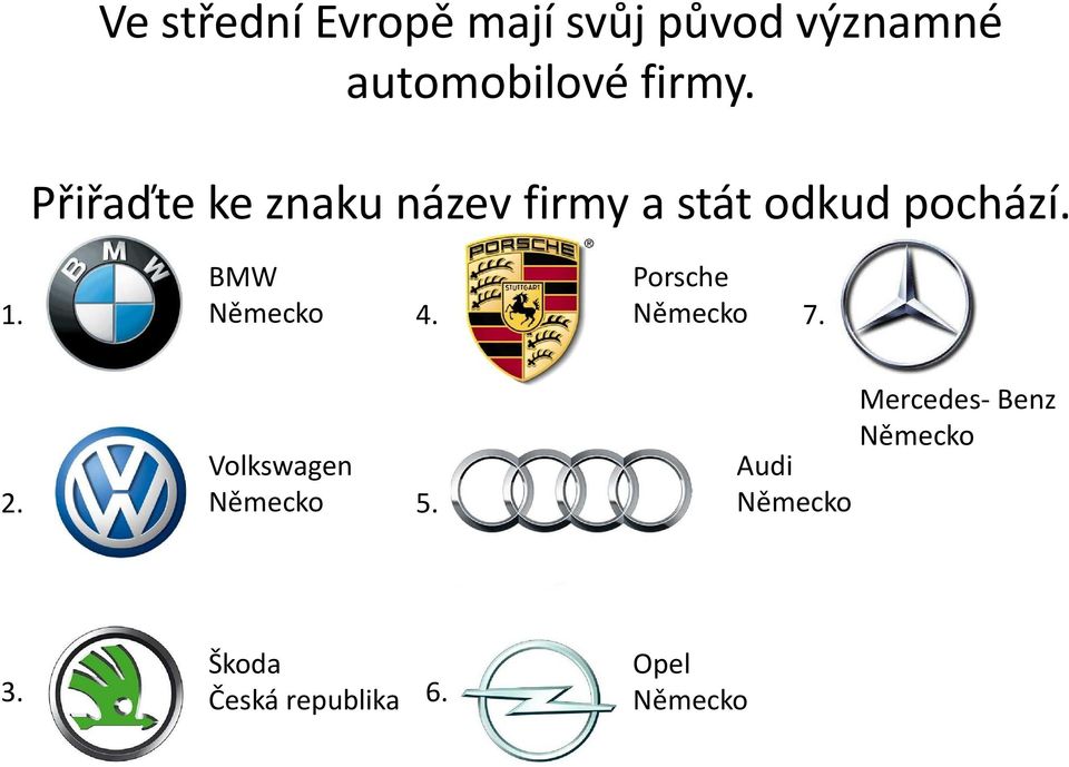 BMW Německo 4. Porsche Německo 7. 2. Volkswagen Německo 5.