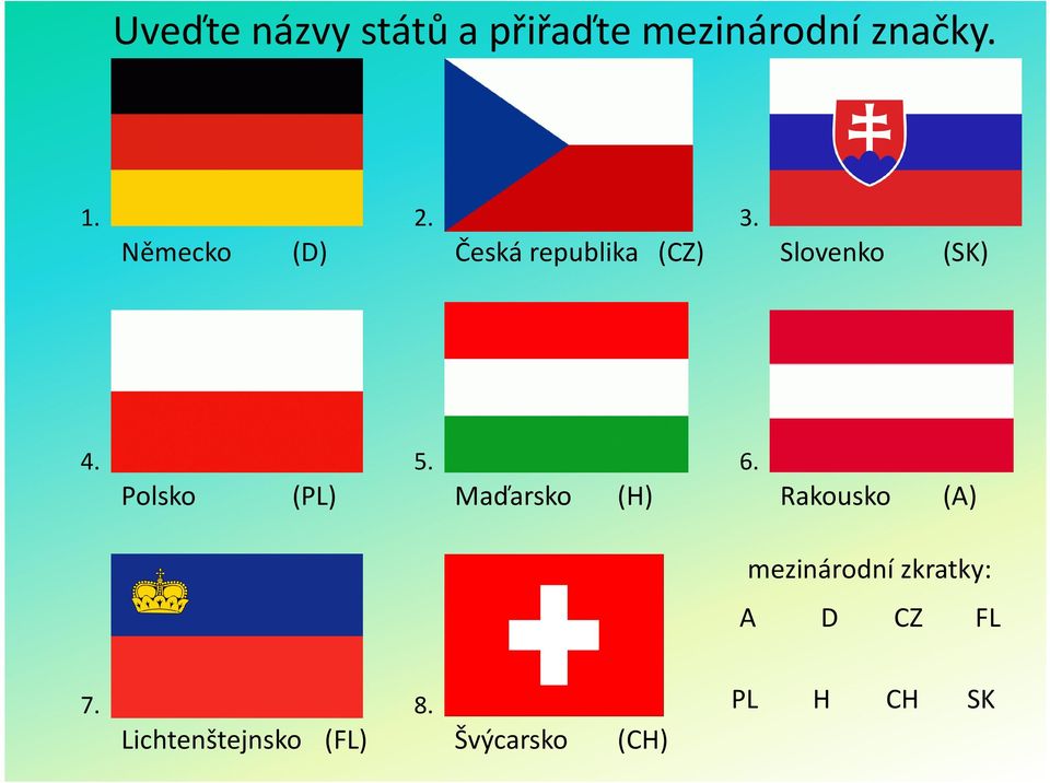 Polsko (PL) Maďarsko (H) Rakousko (A) 6.