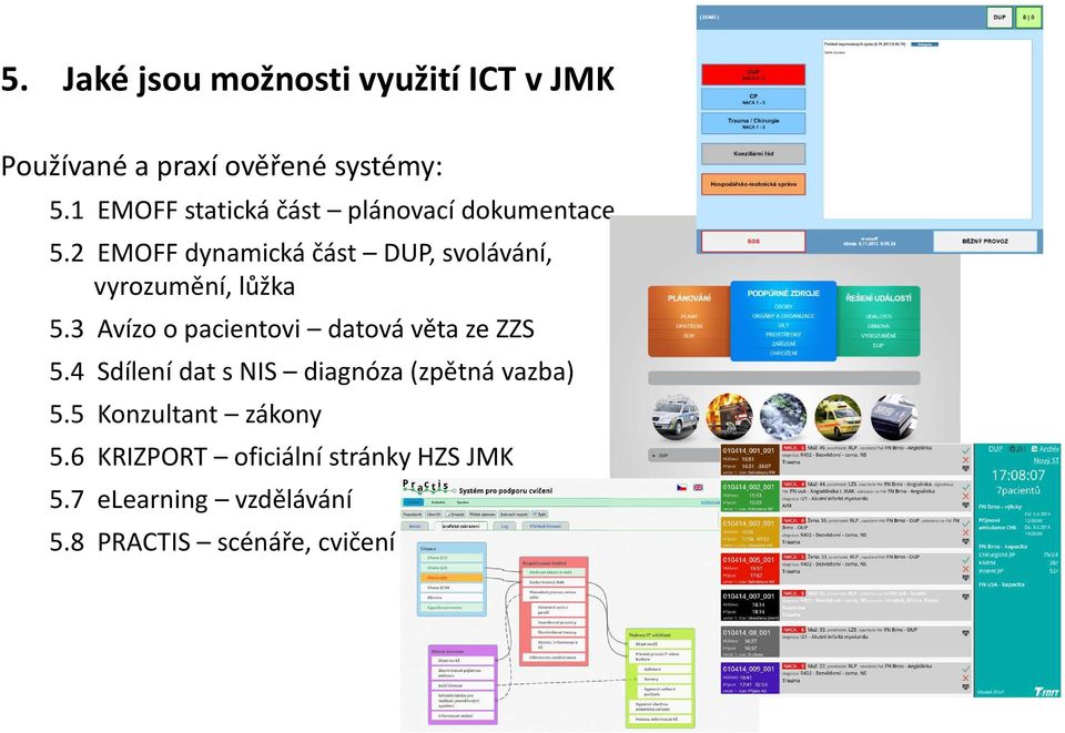 2 EMOFF dynamická část DUP, svolávání, vyrozumění, lůžka 5.