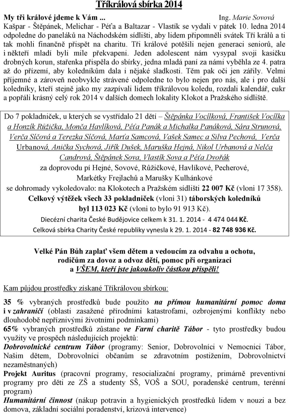 Tři králové potěšili nejen generaci seniorů, ale i někteří mladí byli mile překvapeni.