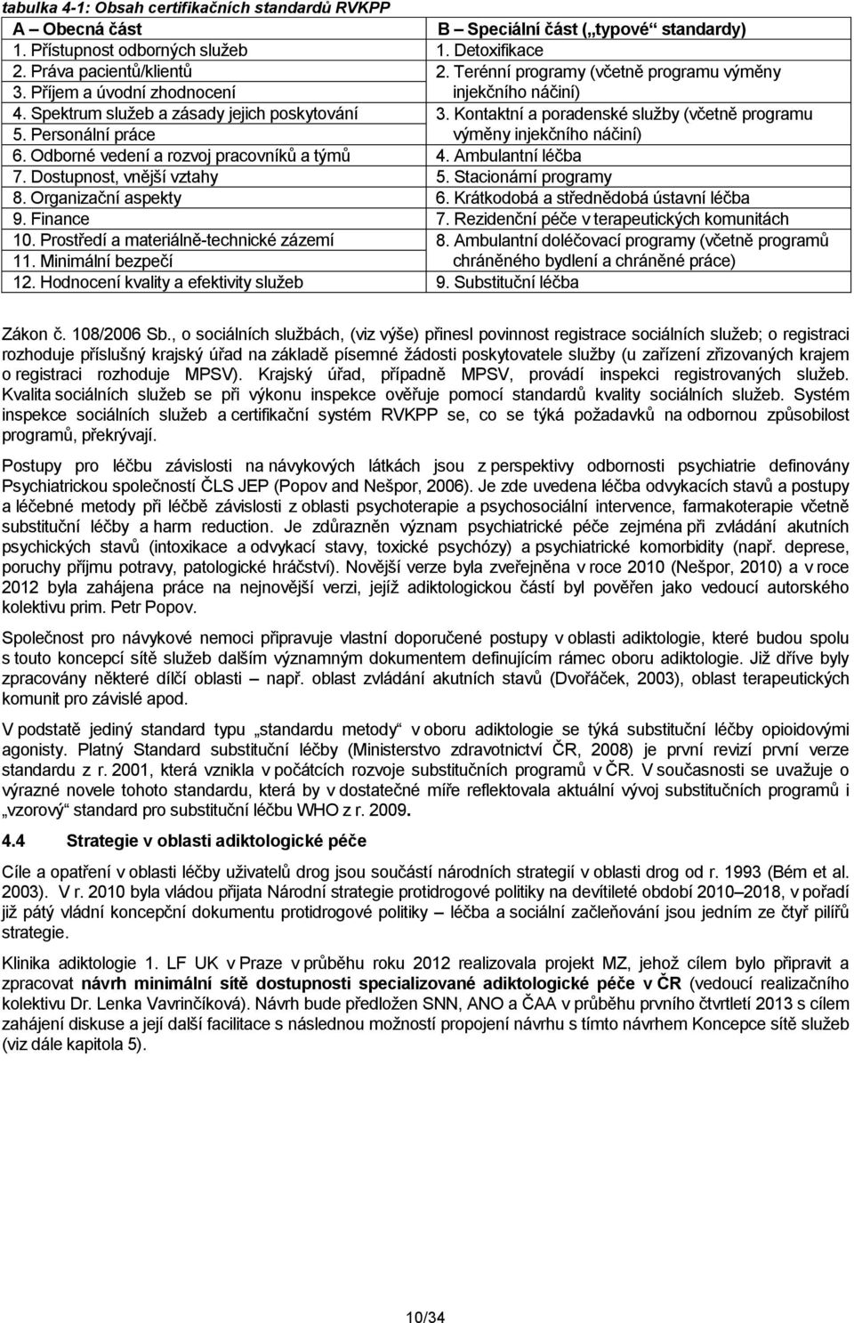 Personální práce výměny injekčního náčiní) 6. Odborné vedení a rozvoj pracovníků a týmů 4. Ambulantní léčba 7. Dostupnost, vnější vztahy 5. Stacionární programy 8. Organizační aspekty 6.