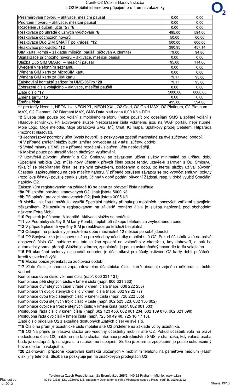 aktivace, měsíční paušál Služba Duo SIM SMART měsíční paušál 95,00 114,00 Uvedení v telefonním seznamu Výměna SIM karty za MicroSIM kartu Výměna SIM karty za SIM kartu 79,17 95,00 Zálohování kontaktů