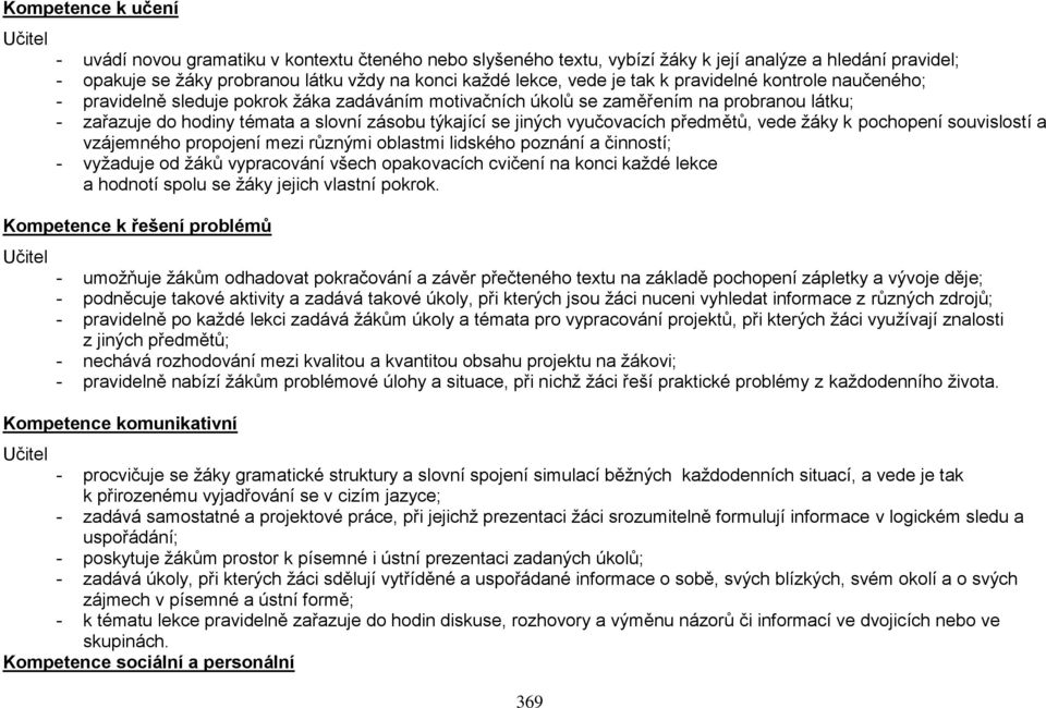 jiných vyučovacích předmětů, vede žáky k pochopení souvislostí a vzájemného propojení mezi různými oblastmi lidského poznání a činností; - vyžaduje od žáků vypracování všech opakovacích cvičení na