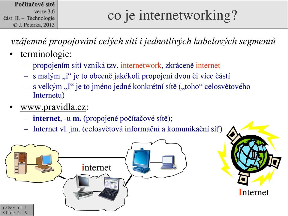 internetwork, zkráceně internet s malým i je to obecně jakékoli propojení dvou či více částí s velkým I je to