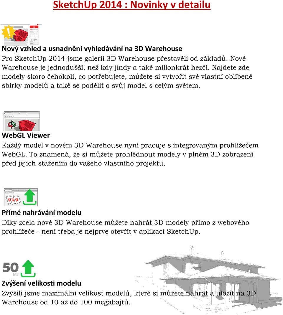 Najdete zde modely skoro čehokoli, co potřebujete, můžete si vytvořit své vlastní oblíbené sbírky modelů a také se podělit o svůj model s celým světem.