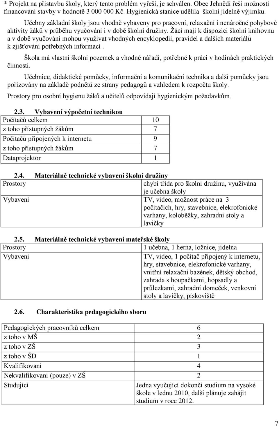 Žáci mají k dispozici školní knihovnu a v době vyučování mohou využívat vhodných encyklopedií, pravidel a dalších materiálů k zjišťování potřebných informací.