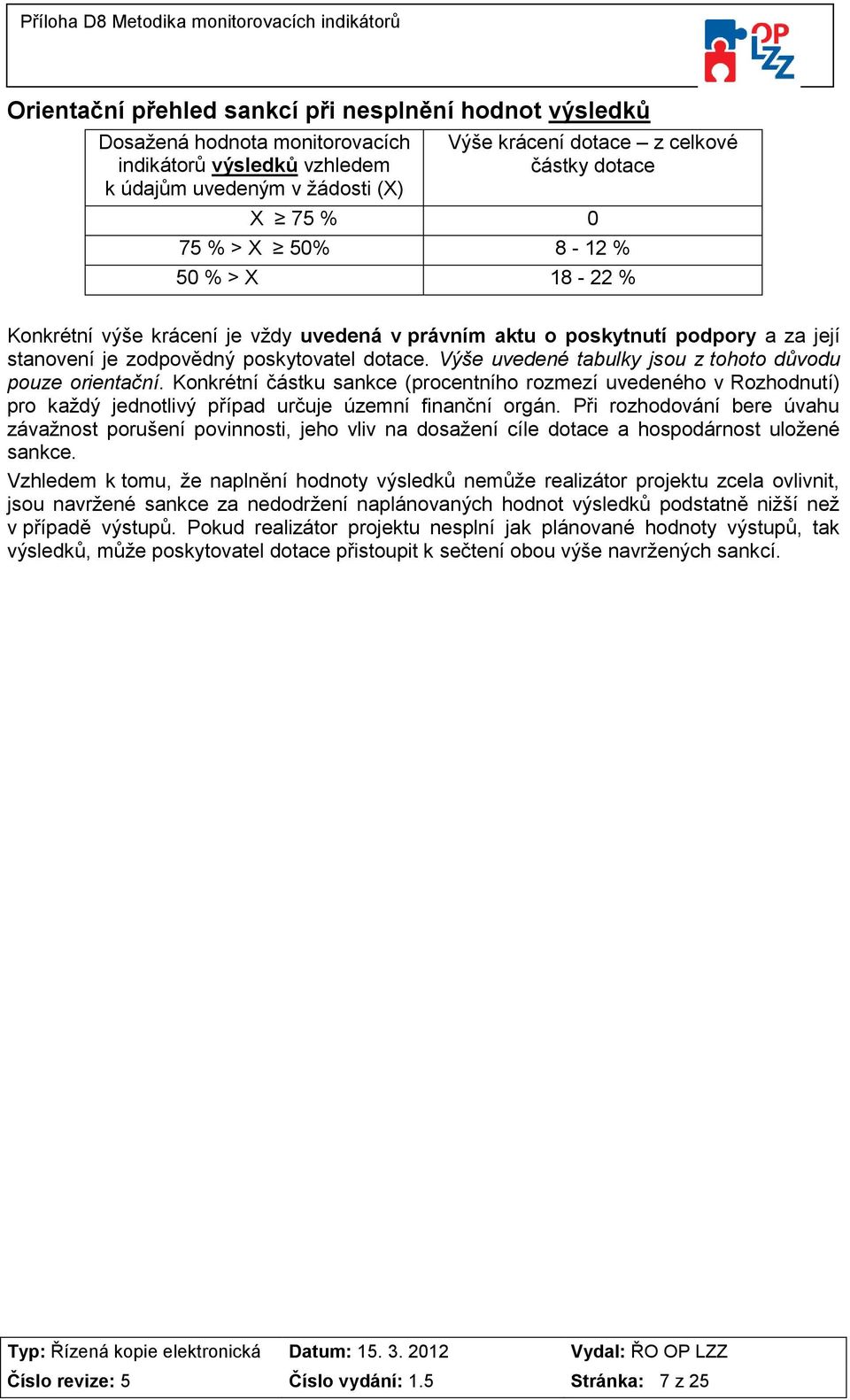 Výše uvedené tabulky jsou z tohoto důvodu pouze orientační. Konkrétní částku sankce (procentního rozmezí uvedeného v Rozhodnutí) pro každý jednotlivý případ určuje územní finanční orgán.