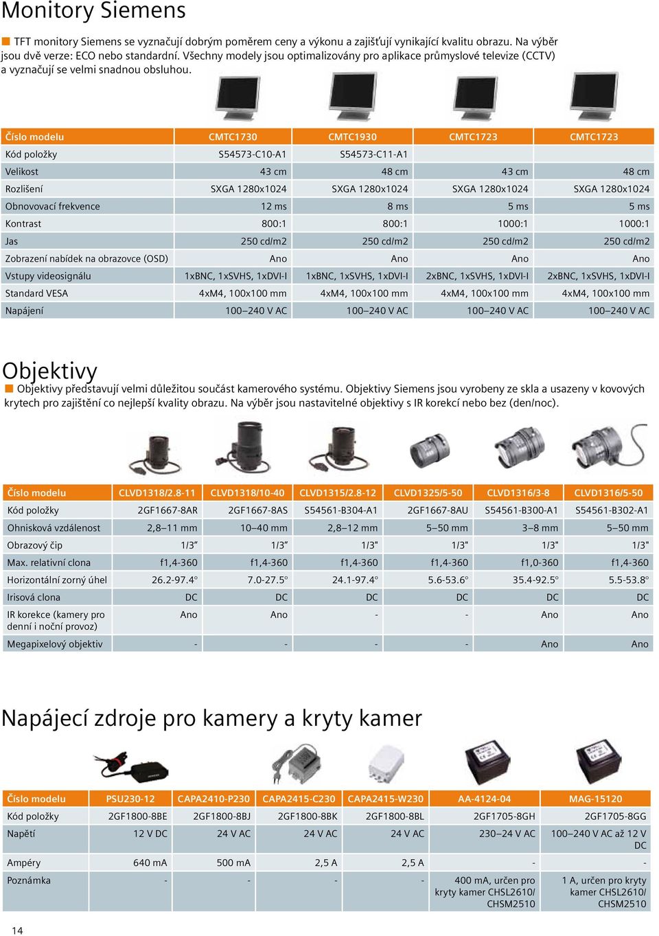 Číslo modelu CMTC1730 CMTC1930 CMTC1723 CMTC1723 Kód položky S54573-C10-A1 S54573-C11-A1 Velikost 43 cm 48 cm 43 cm 48 cm Rozlišení SXGA 1280x1024 SXGA 1280x1024 SXGA 1280x1024 SXGA 1280x1024