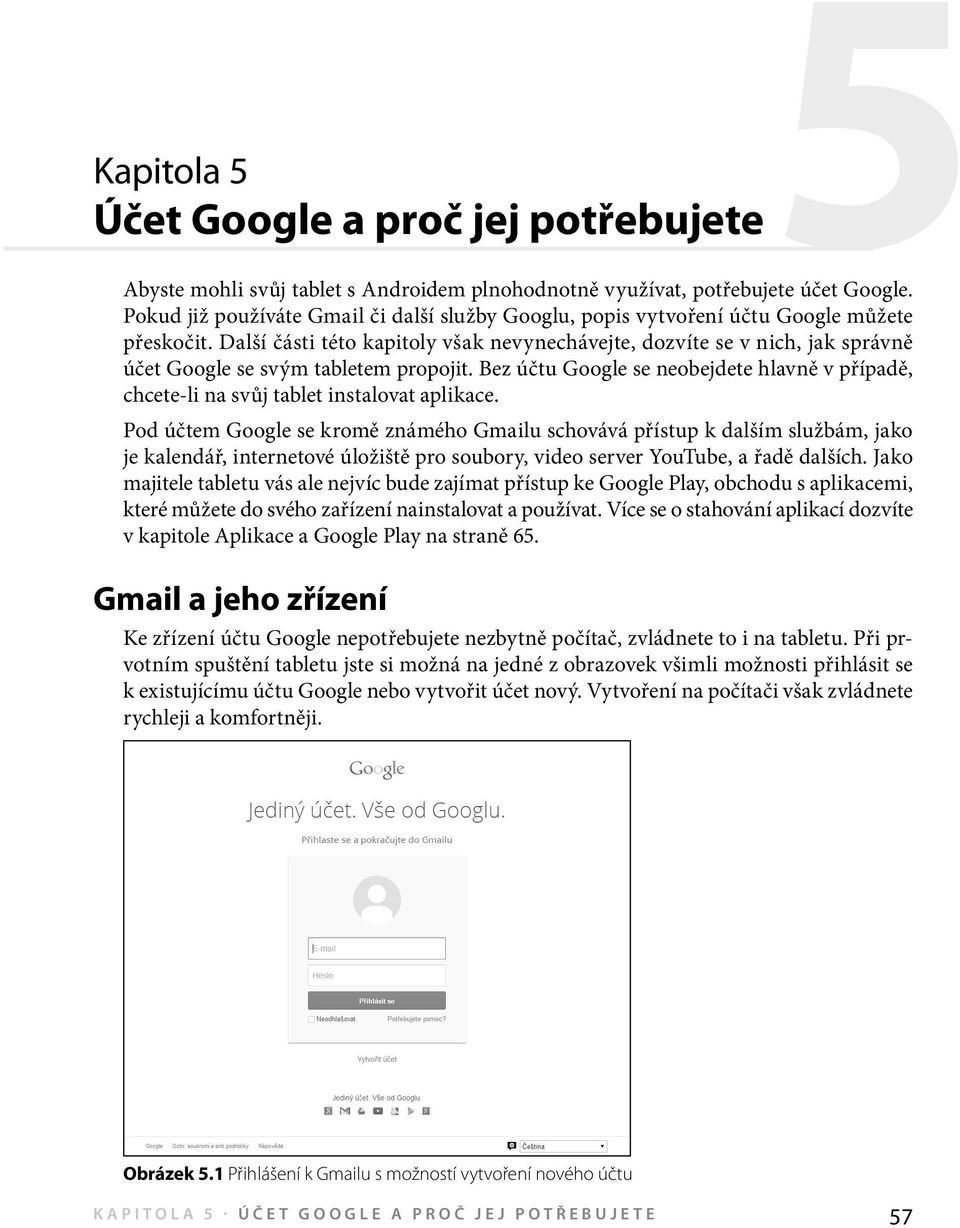 Další části této kapitoly však nevynechávejte, dozvíte se v nich, jak správně účet Google se svým tabletem propojit.