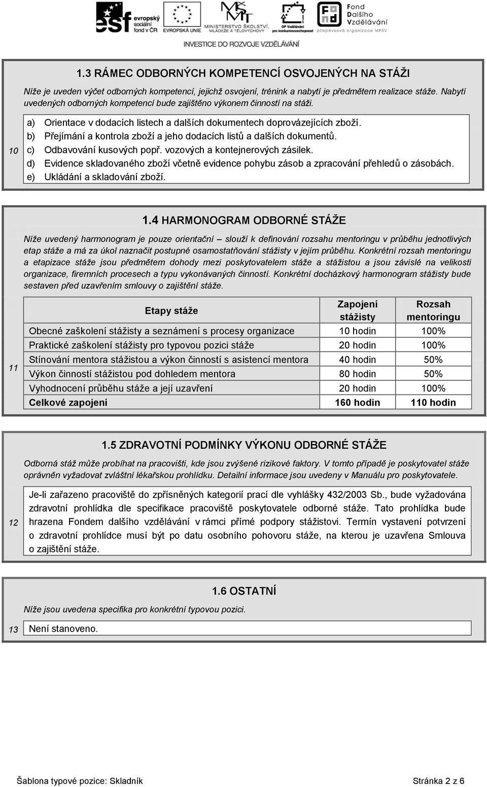 b) Přejímání a kontrola zboží a jeho dodacích listů a dalších dokumentů. c) Odbavování kusových popř. vozových a kontejnerových zásilek.