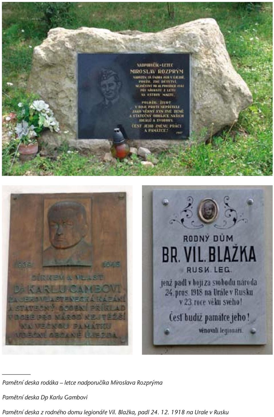 Gambovi Pamûtní deska z rodného domu
