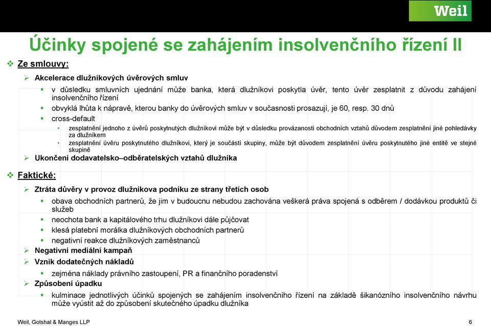 30 dnů cross-default zesplatnění jednoho z úvěrů poskytnutých dlužníkovi může být v důsledku provázanosti obchodních vztahů důvodem zesplatnění jiné pohledávky za dlužníkem zesplatnění úvěru