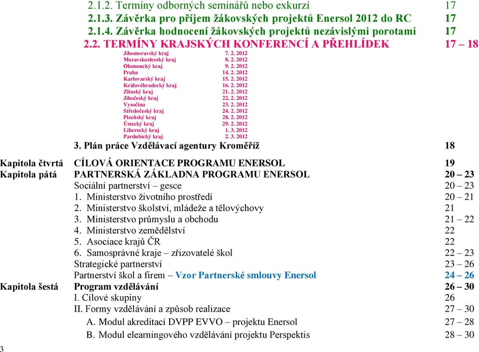 2. 2012 Středočeský kraj 24. 2. 2012 Plzeňský kraj 28. 2. 2012 Ústecký kraj 29. 2. 2012 Liberecký kraj 1. 3. 2012 Pardubický kraj 2. 3. 2012 3.