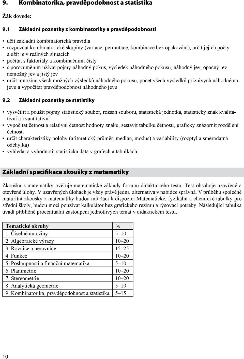 reálných situacích počítat s faktoriály a kominačními čísly s porozuměním užívat pojmy náhodný pokus, výsledek náhodného pokusu, náhodný jev, opačný jev, nemožný jev a jistý jev určit množinu všech