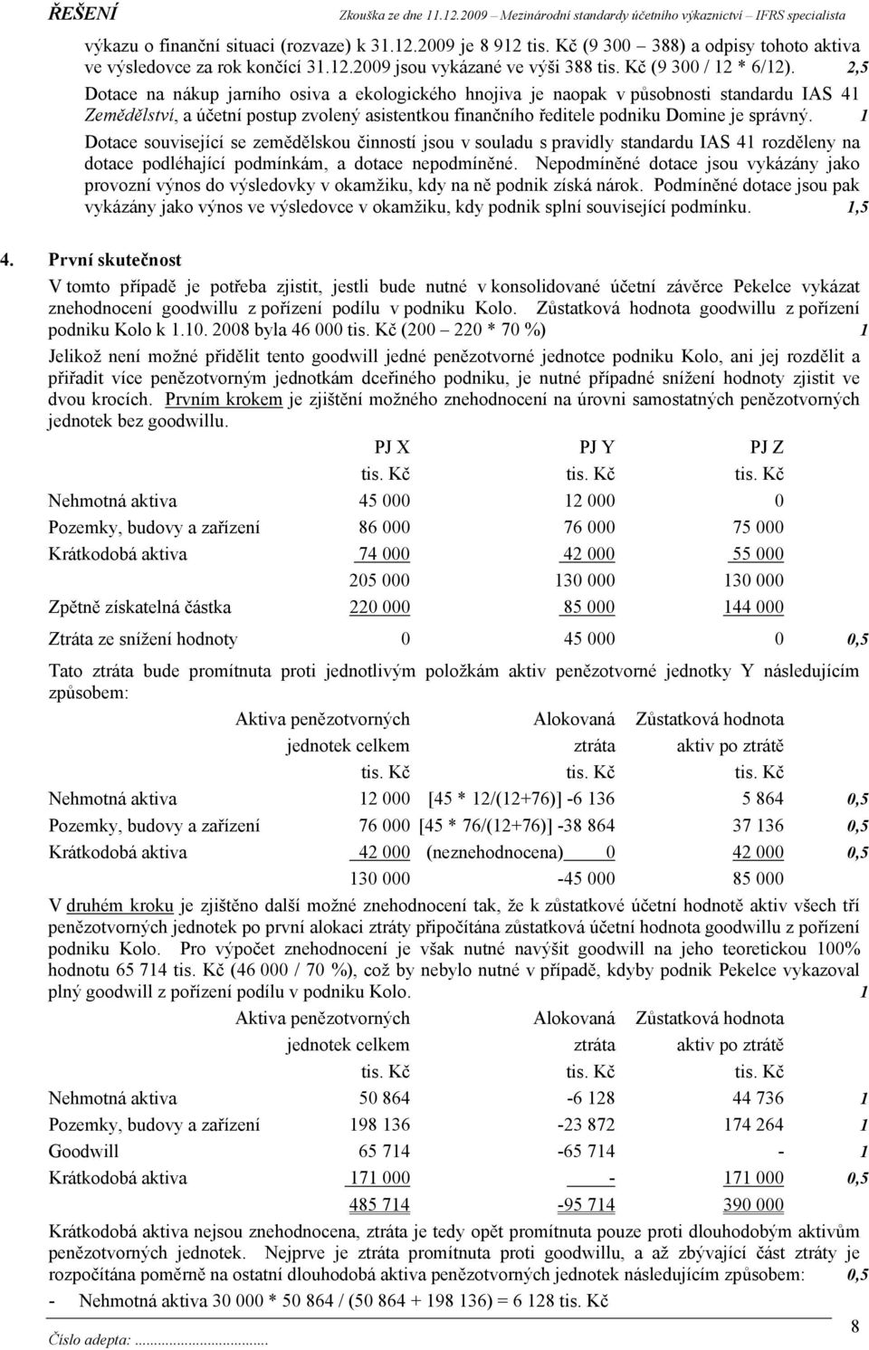 1 Dotace související se zemědělskou činností jsou v souladu s pravidly standardu IAS 41 rozděleny na dotace podléhající podmínkám, a dotace nepodmíněné.