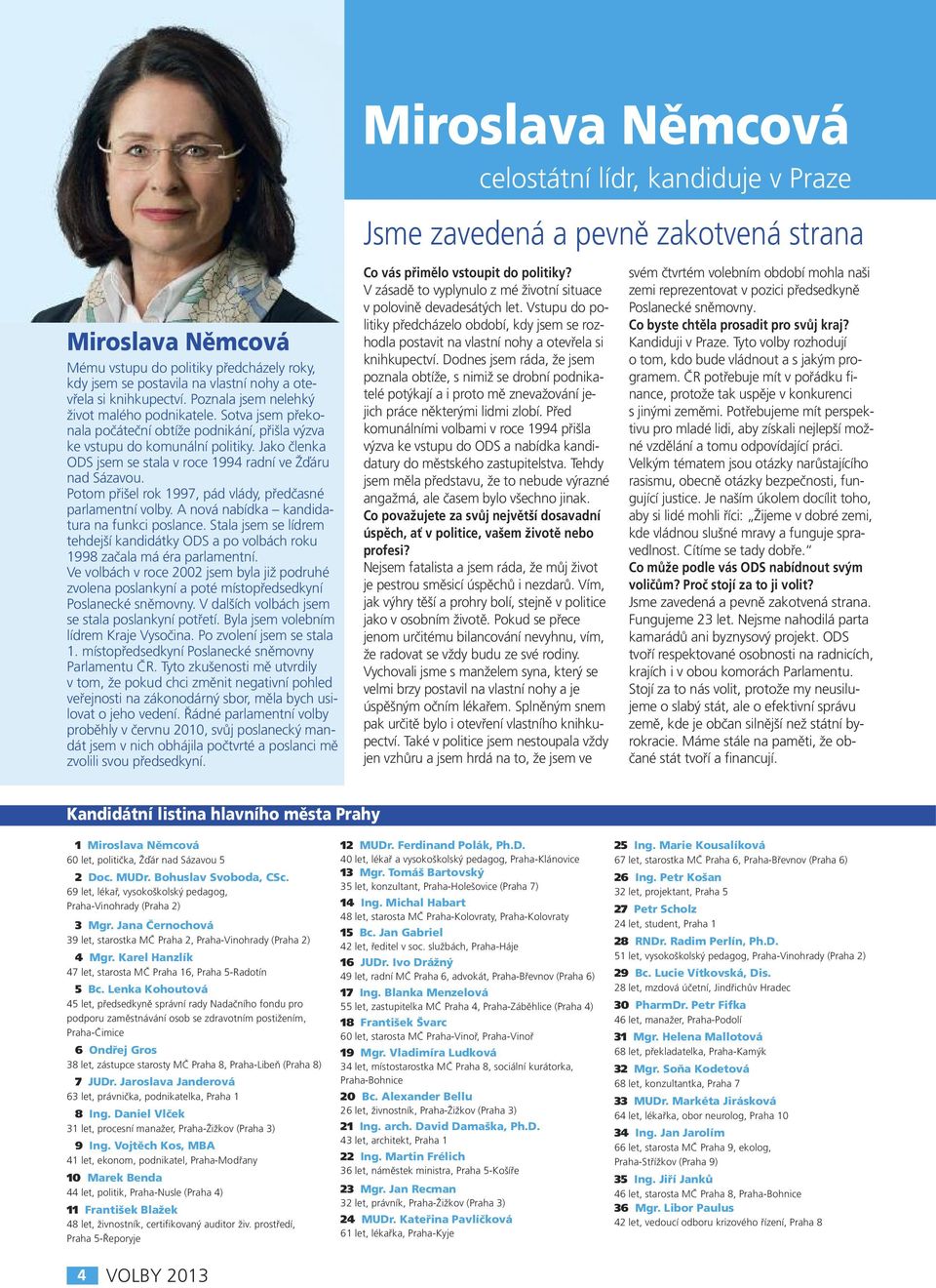 Jako členka ODS jsem se stala v roce 1994 radní ve Žďáru nad Sázavou. Potom přišel rok 1997, pád vlády, předčasné parlamentní volby. A nová nabídka kandidatura na funkci poslance.