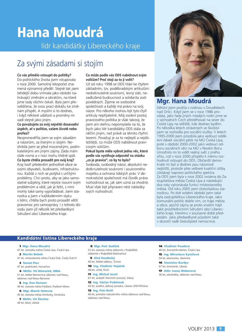 A myslím si to dodnes, i když některé události a proměny mi vadí stejně jako jiným. úspěch, ať v politice, vašem životě nebo Nezpronevěřila jsem se svým zásadám a názorům, za kterými si stojím.