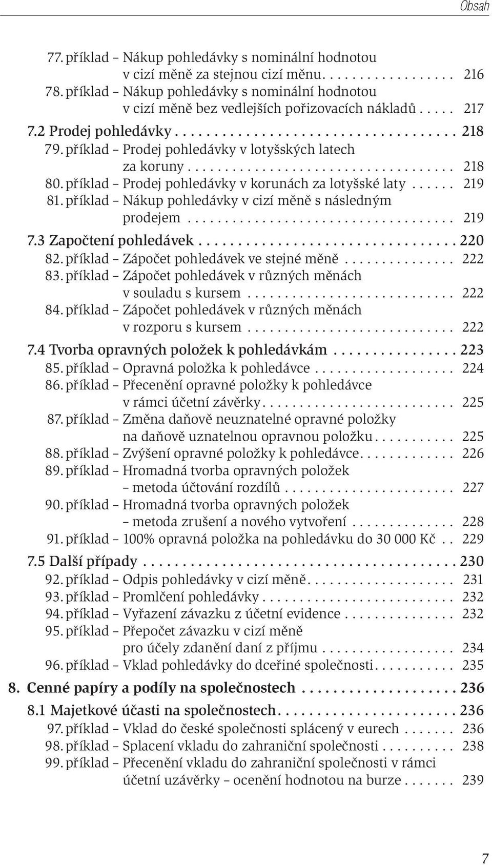 příklad Prodej pohledávky v lotyšských latech za koruny.................................... 218 80. příklad Prodej pohledávky v korunách za lotyšské laty...... 219 81.