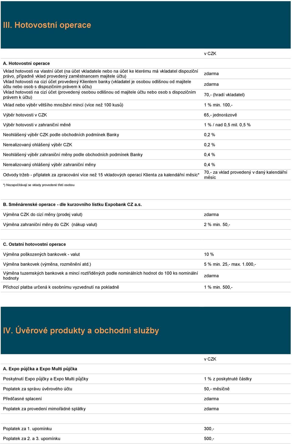 cizí účet provedený Klientem banky (vkladatel je osobou odlišnou od majitele účtu nebo osob s dispozičním právem k účtu) Vklad hotovosti na cizí účet (provedený osobou odlišnou od majitele účtu nebo