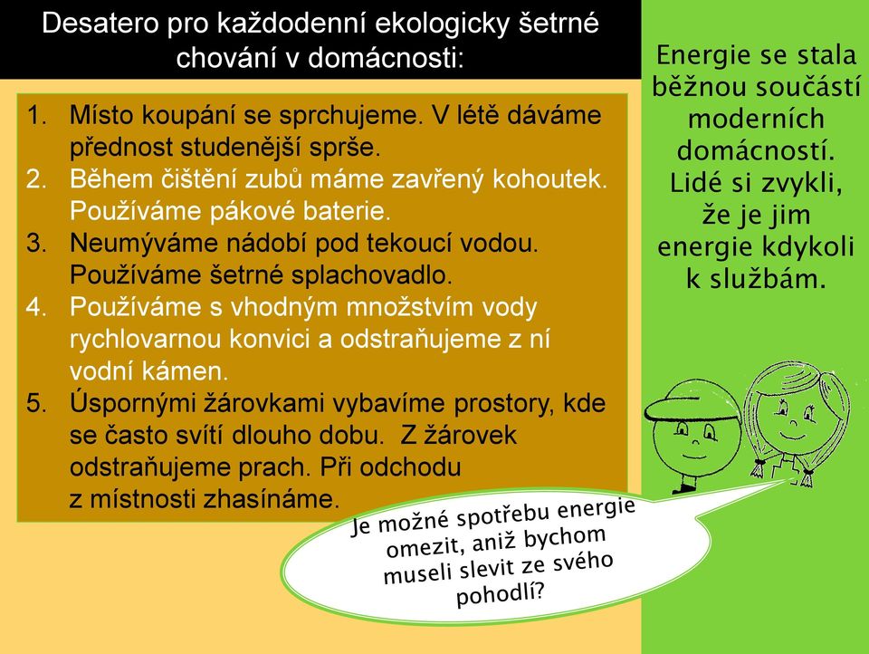 Používáme s vhodným množstvím vody rychlovarnou konvici a odstraňujeme z ní vodní kámen. 5.