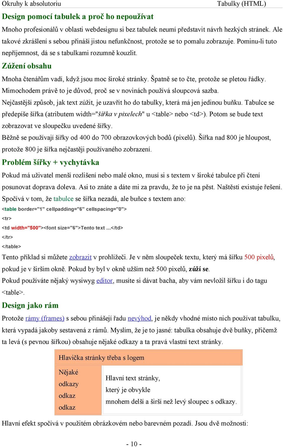 Zúžení obsahu Mnoha čtenářům vadí, když jsou moc široké stránky. Špatně se to čte, protože se pletou řádky. Mimochodem právě to je důvod, proč se v novinách používá sloupcová sazba.