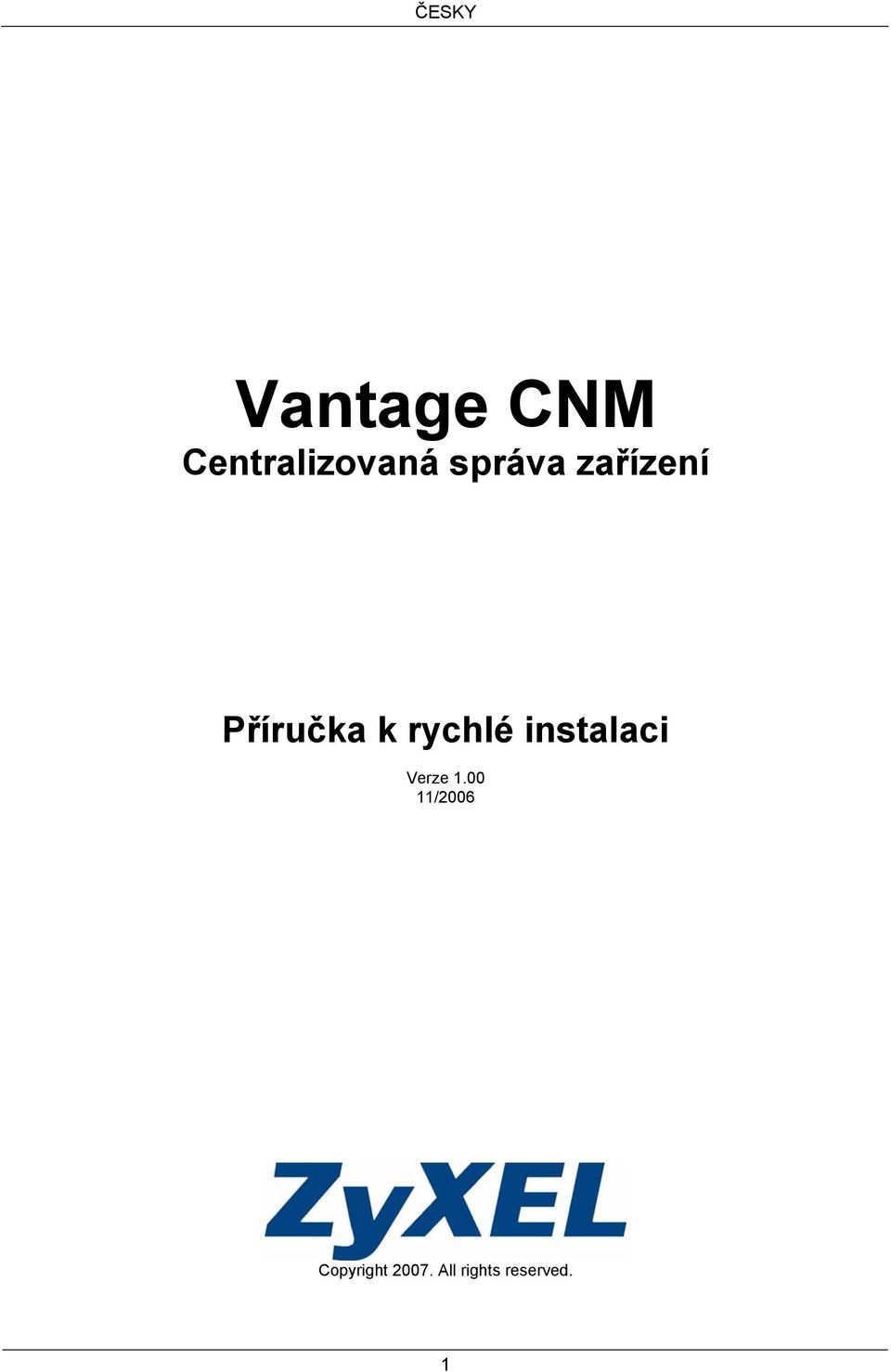 rychlé instalaci Verze 1.