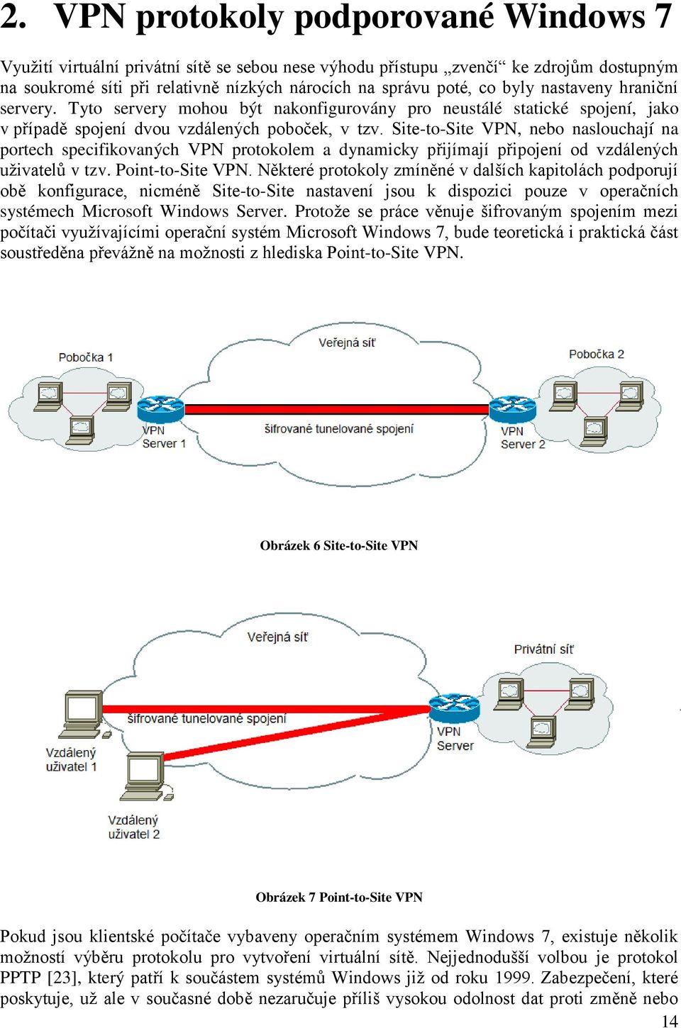 Site-to-Site VPN, nebo naslouchají na portech specifikovaných VPN protokolem a dynamicky přijímají připojení od vzdálených uživatelů v tzv. Point-to-Site VPN.